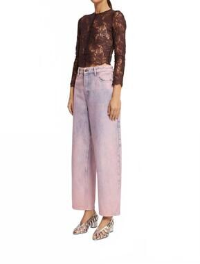 NEW ROSEANNA hilton high rise jeans in pink wash